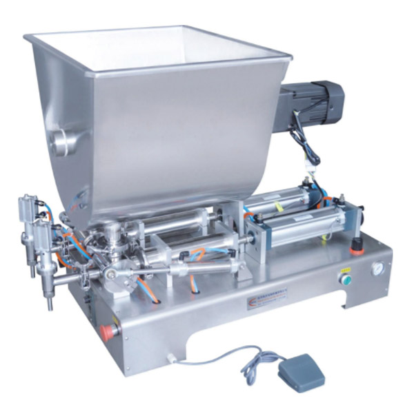 G2WGDB100-5000 Horizontal Double Heads Paste Filling Machine With Mixing Tank